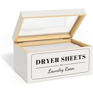 Dryer Sheet Container, Wooden Dryer Sheet Holder, Laundry Room Organizer